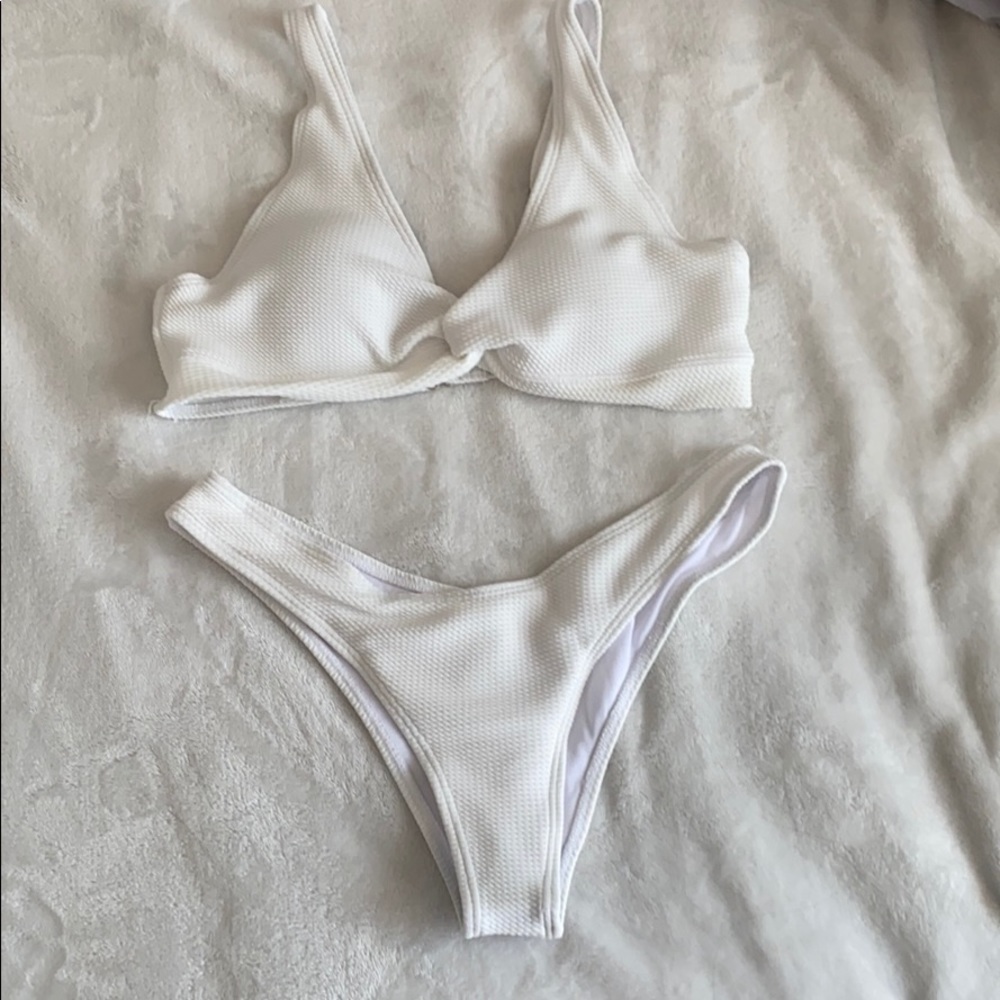 White ribbed bikini